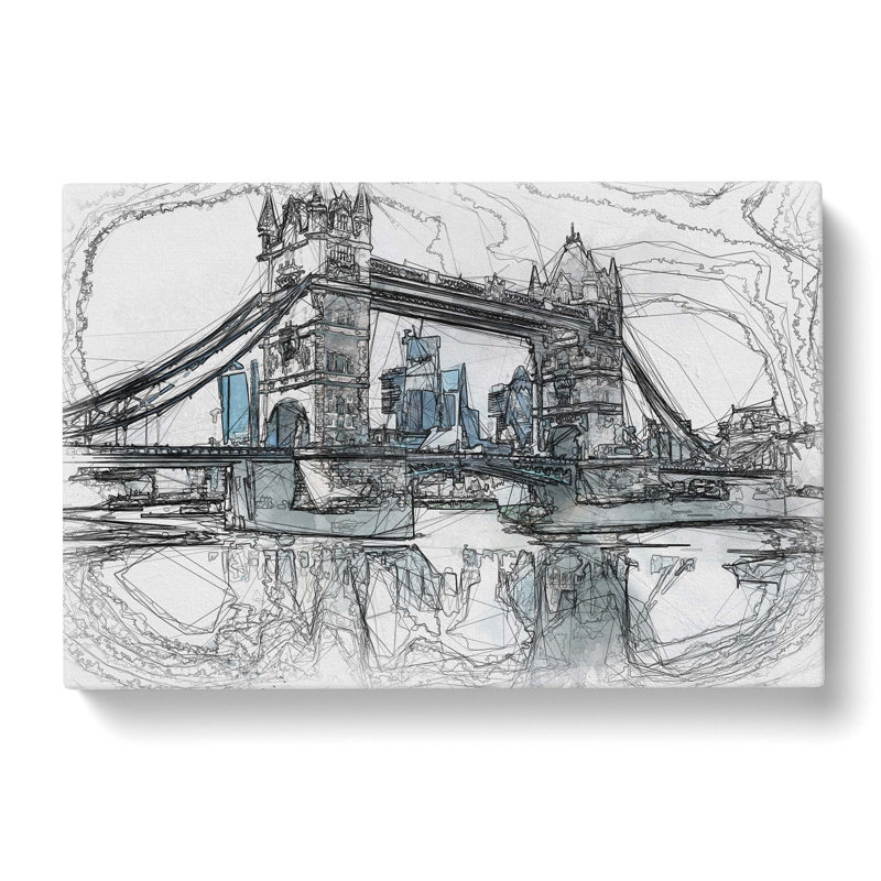 London Bridge in Abstract - Wrapped Canvas, 50cm H x 76cm W x 3cm D