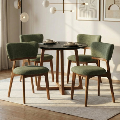 Chaise d'appoint rembourrée en bois massif
