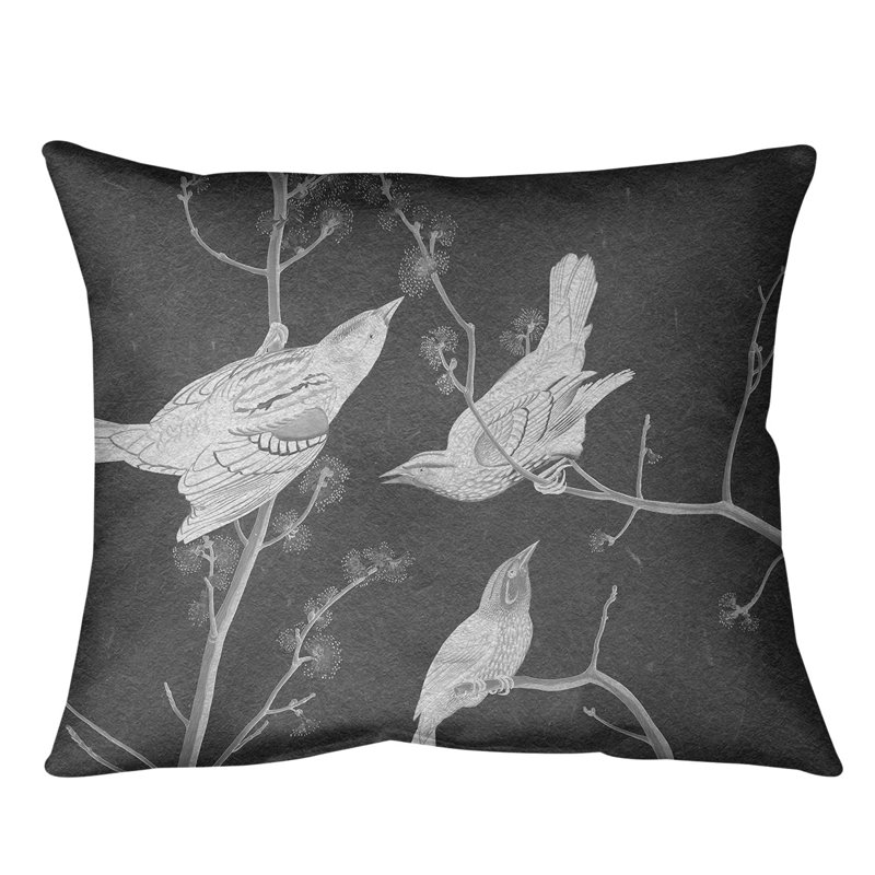 Coussin lombaire à oreilles starling, Duvet synthétique, 14 po x 10 po, Gris