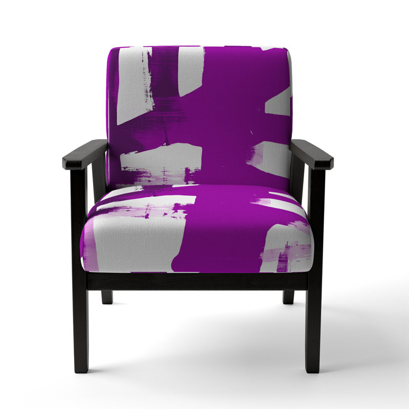Crossing Paths I - Fauteuil d'appoint rembourré moderne, Mélange de polyester mauve / blanc