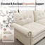 Ensemble de canapé modulaire rembourré 3 pièces avec garniture cloutée, ensemble de canapé surdimensionné avec canapé et causeuses-107736736-153525786