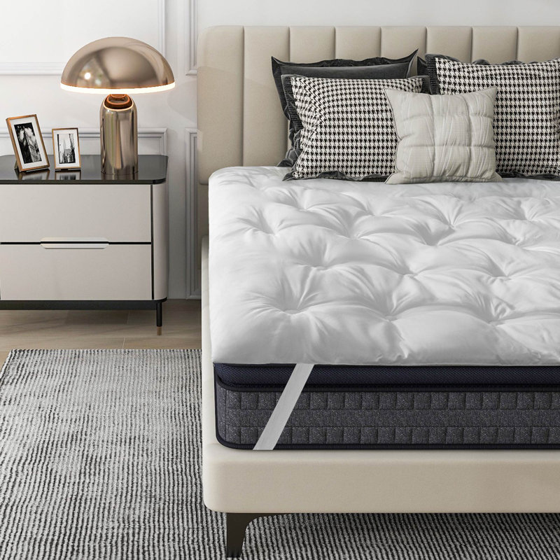 Surmatelas en duvet synthétique Warran, Grand, Blanc
