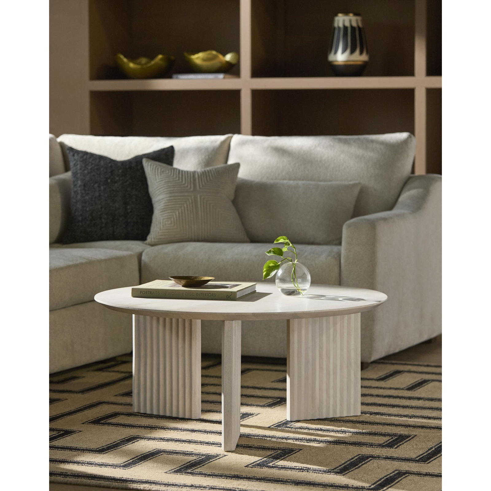 Edianna 36" Mango Coffee Table, White
