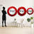 Red Perpetual Pulse Vortex I - Abstract Spirals Large Wall Mirror, Modern Round Unique Mirror, Printed Metal Art-99621887