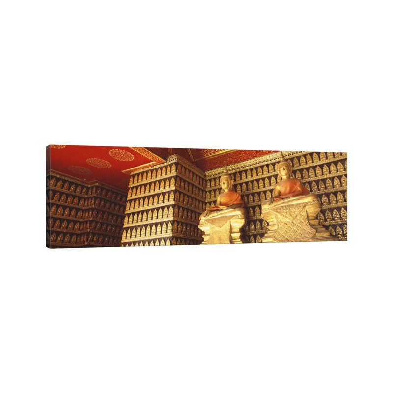 Buddhas Wat Xien Thong Luang Prabang Laos - Wrapped Canvas Panoramic Print, 30.48 cm H x 91.44 cm W x 3.175 cm D