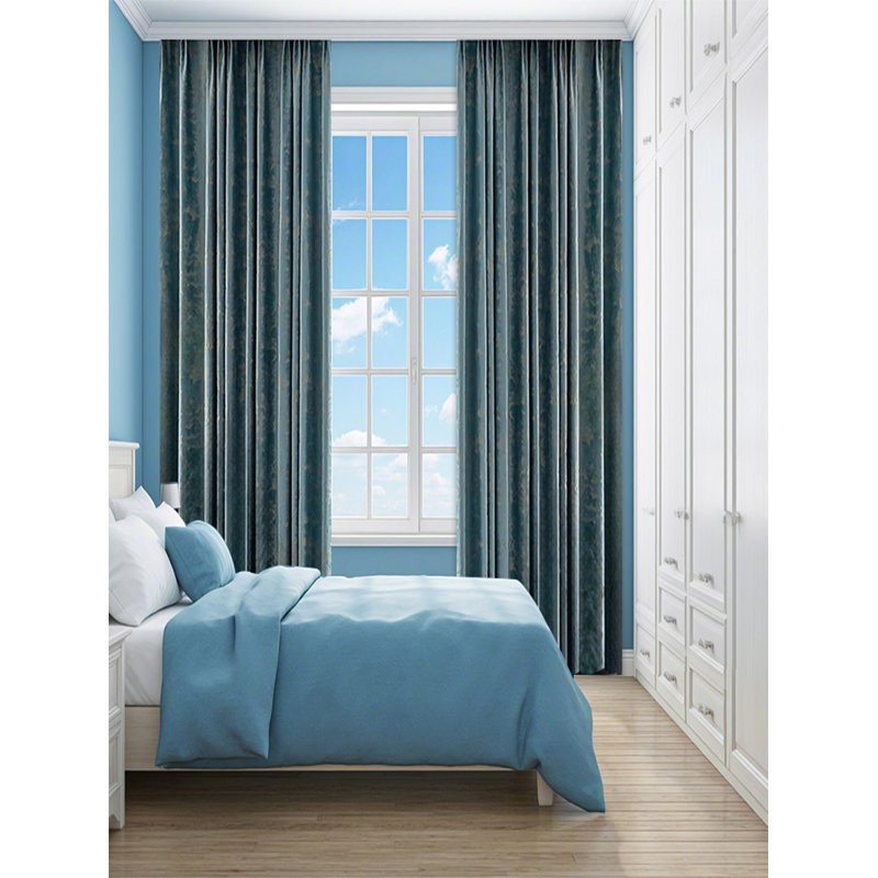 2pcs High-end American-style, Simple And Modern, Light Luxury, Nordic Curtain, Blackout, Full Shading For Bedrooms And Living Rooms, Finished Gilded Fabric