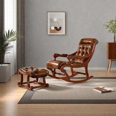 Chaise berçante en bois massif
