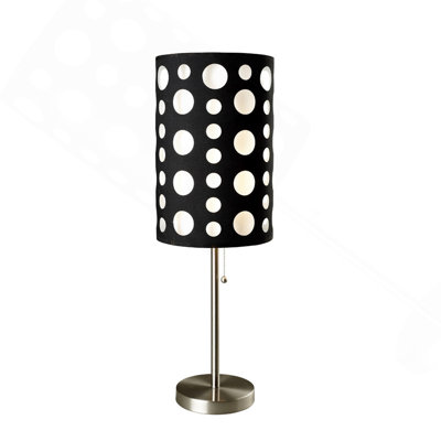 33" Tall Metal Table Lamp, Pull-Chain On-Off Switch, 100W Type A Bulb Or 23W CLF Bulb, Max 12V