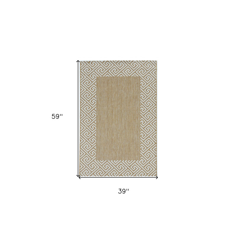 3' X 5' Natural Polypropylene Area Rug