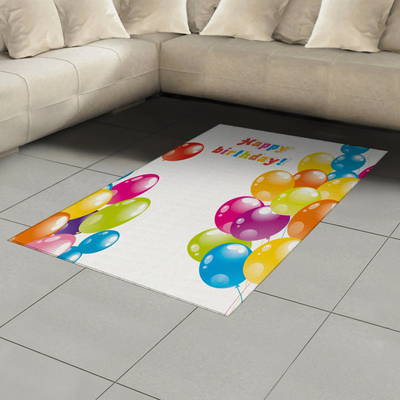Colorful High Density Long Fiber Poly Threads Decorative Area Rug Carpet, Rectangle 4' x 5'8"