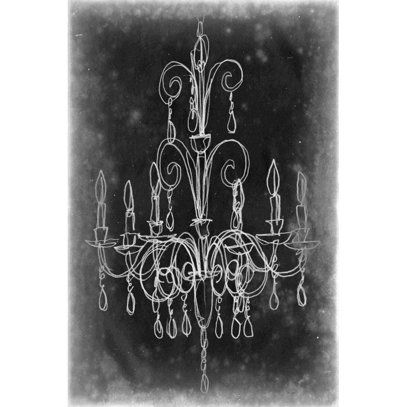 Croquis de lustre tableau noir II, H 36 po x l 24 po