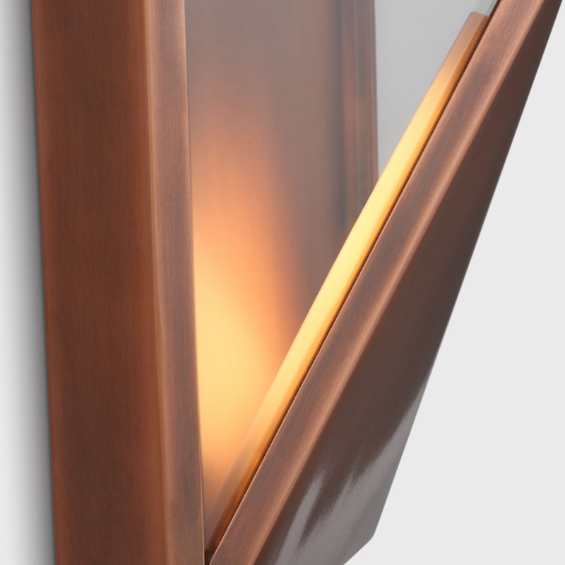 Punto LED Outdoor Wall Lantern, Natural Copper, 10.3" H x 3.5" W x 7" D