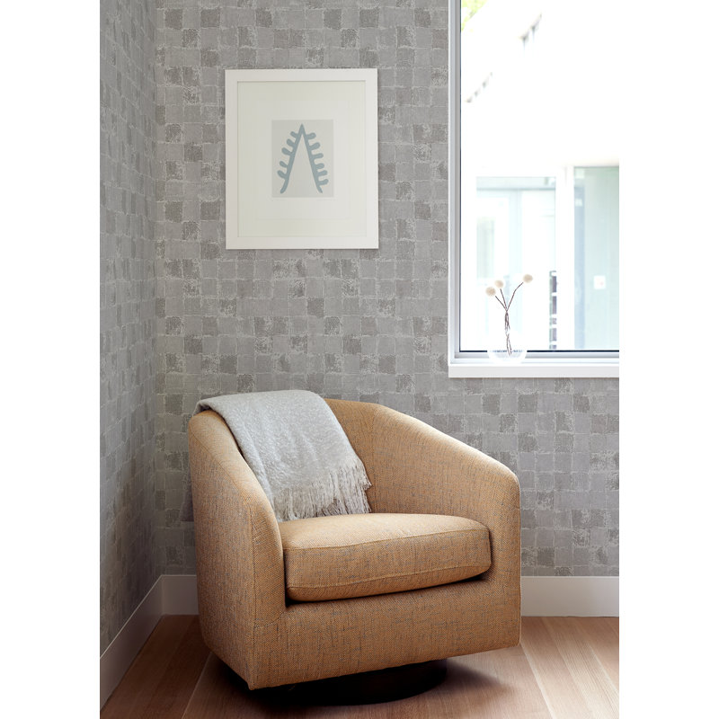 Varak Geometric Metallic Wallpaper Roll, Off-White