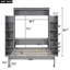 Lit escamotable double pleine grandeur avec tablettes et lumières DEL, gris-129472845