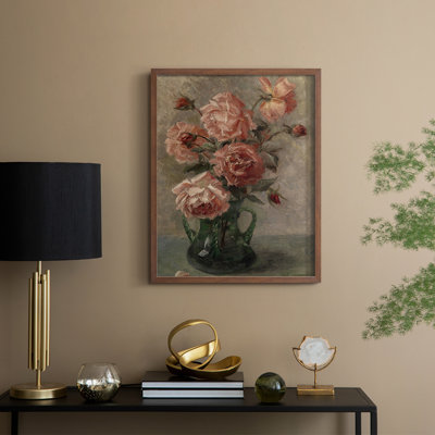 Reproduction florale vintage avec encadrement CECXLIX - bois massif