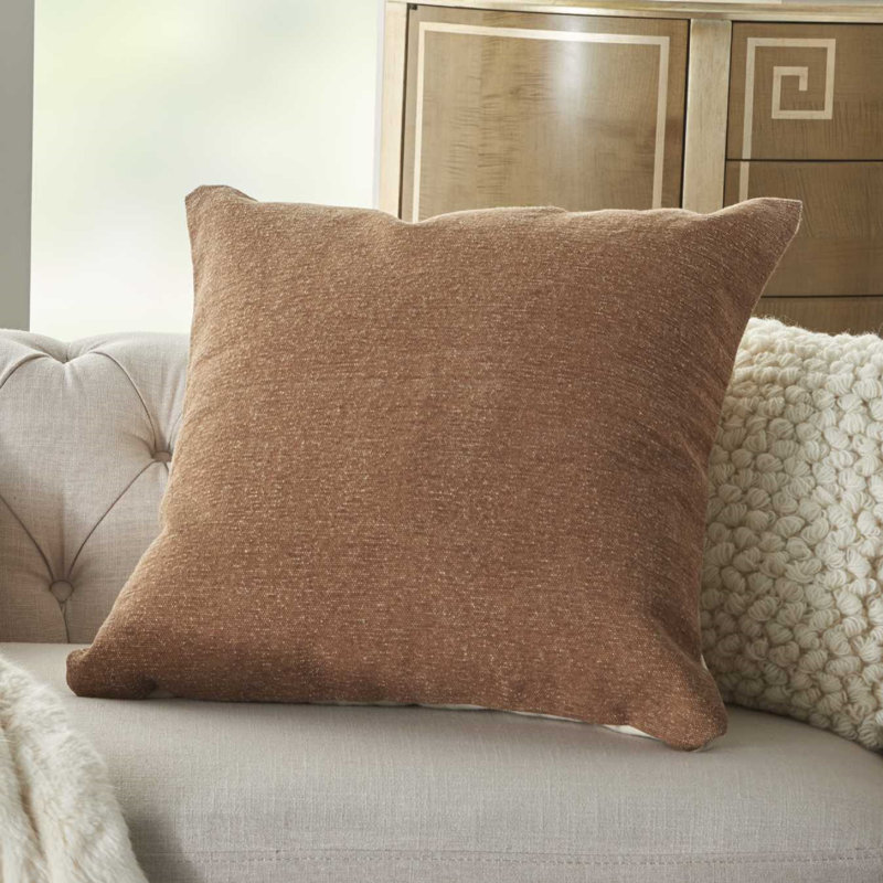 Clay Brown 20" x 20" Polyester Throw Pillow Set