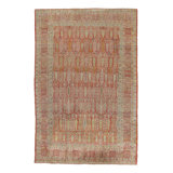 Antique Afghani Tabriz Rug In Pink With Floral Lattice Design - Rug & Kilim