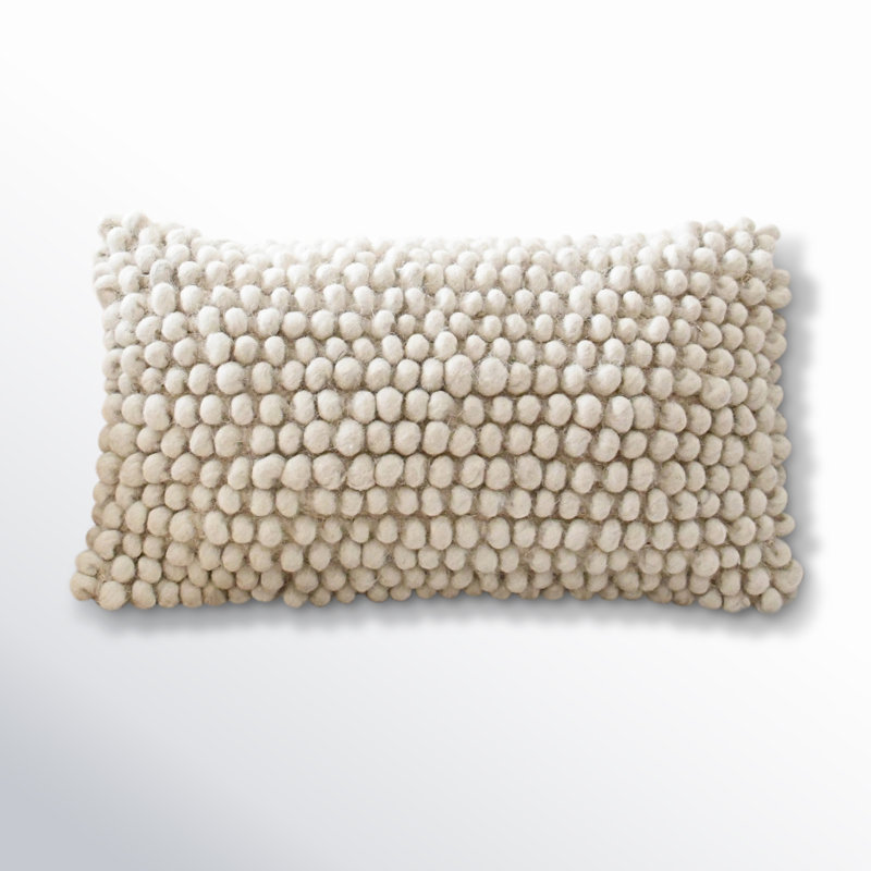  Wool Blend Pillow Cover, 12" H x 20" W x 1" D