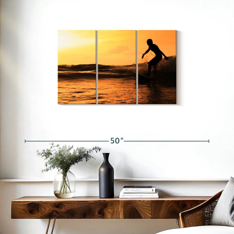 Senne Sundown Surfing, 20" H x 33" W