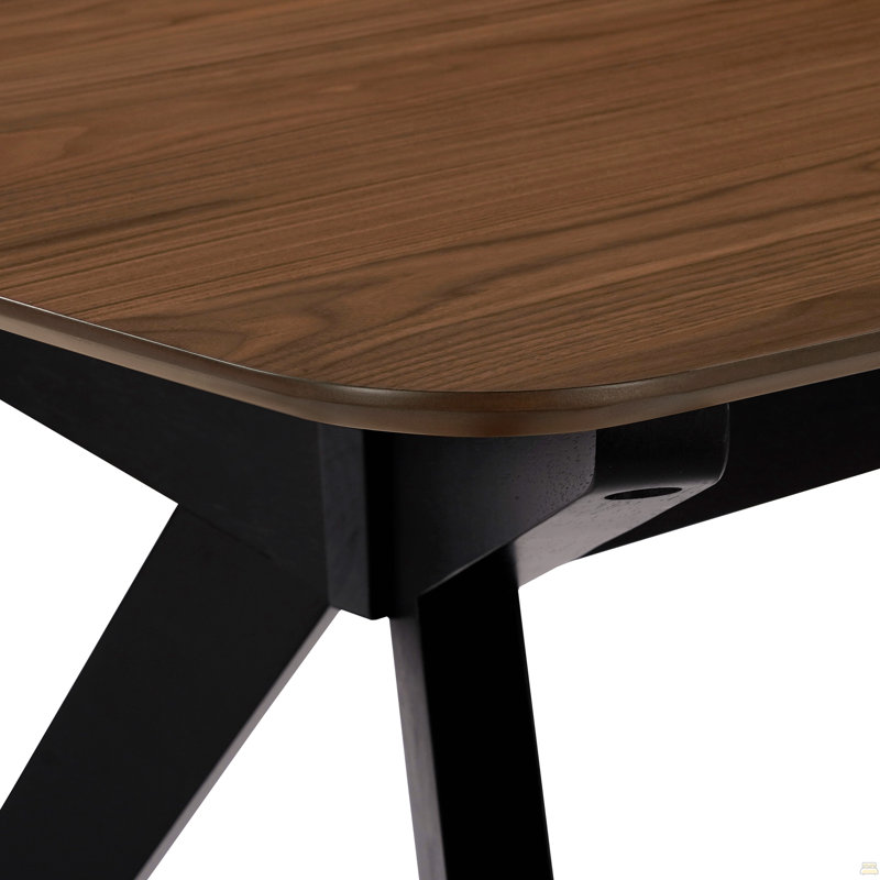 Table de salle à manger en bois, noyer et noir