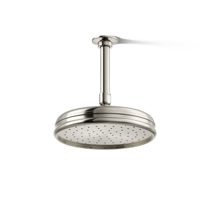 Pomme de pluie ronde 8 po, 1,75 gallons par minute, Nickel poli éclatant