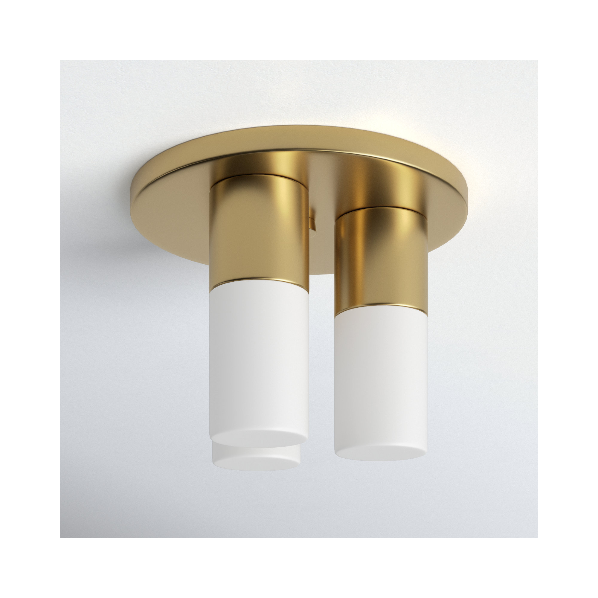 Otto 3 Light Glass Flush Mount, Aged Brass