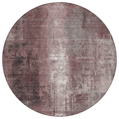 Machine Washable Indoor/Outdoor Xhevrie Blush Rug