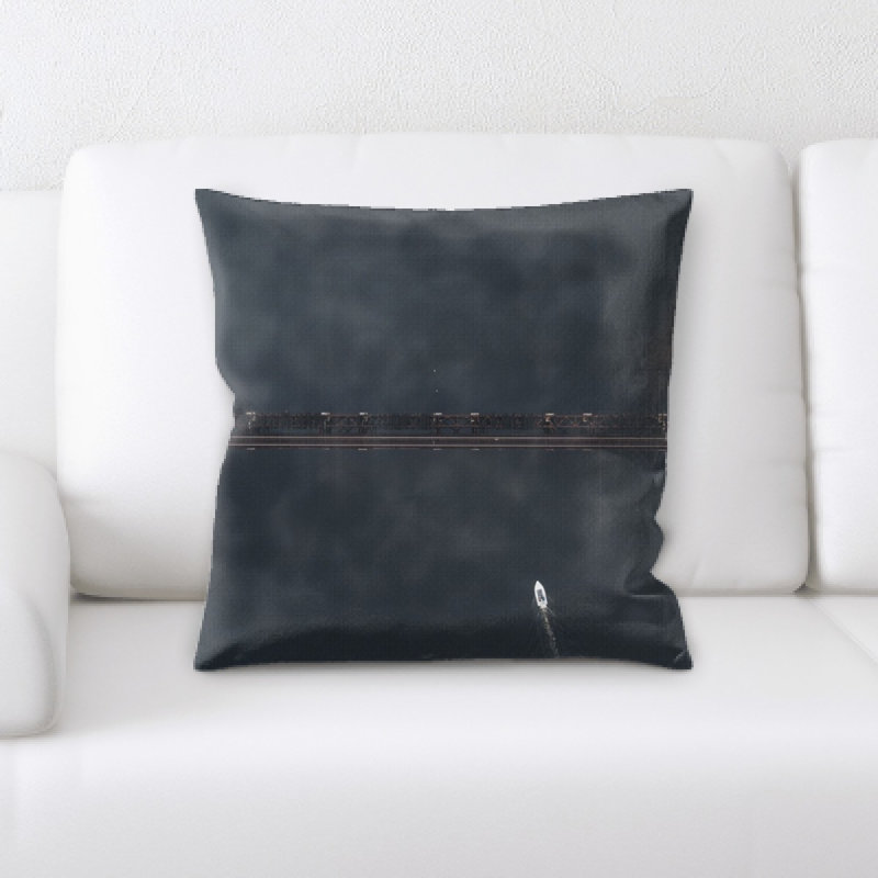 Train Microsuede Reversible Throw Pillow