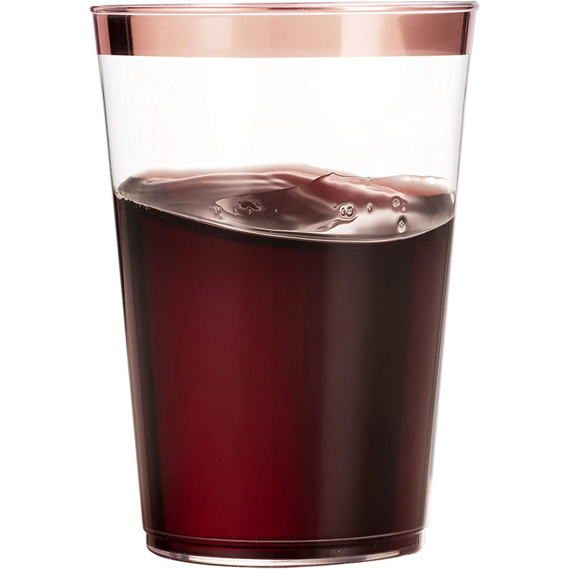 Paquet de 100 gobelets jetables 16 oz, Transparent / Or rose, 10 oz