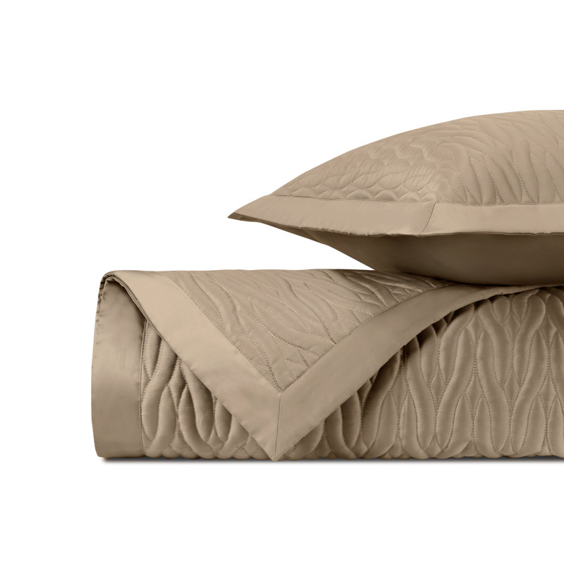 Napa Quilted Sateen Coverlet Set, Candlelight, Twin Coverlet + 1 Euro Sham