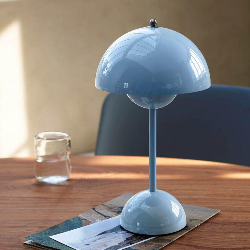 Brunilde Adjustable Metal Table Lamp, Blue, Blue