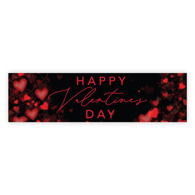  Floating Red Hearts Valentines Day Banner Cute Party & Classroom Décor 13X48