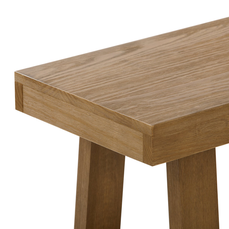Linzy Modern Wood Bench, Pecan