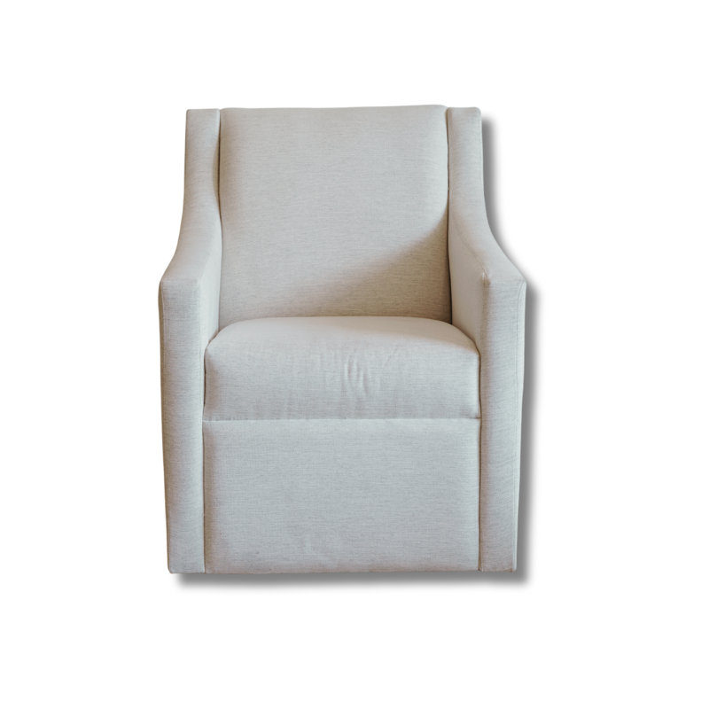 Kiffany Upholstered Swivel Armchair, White