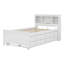 Lit plateforme simple en bois avec lit gigogne, 3 tiroirs et port USB-500320054