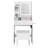 Herdon Solid and Manufactured Wood Lighted Mirror Vanity Set with Stool-2081332377