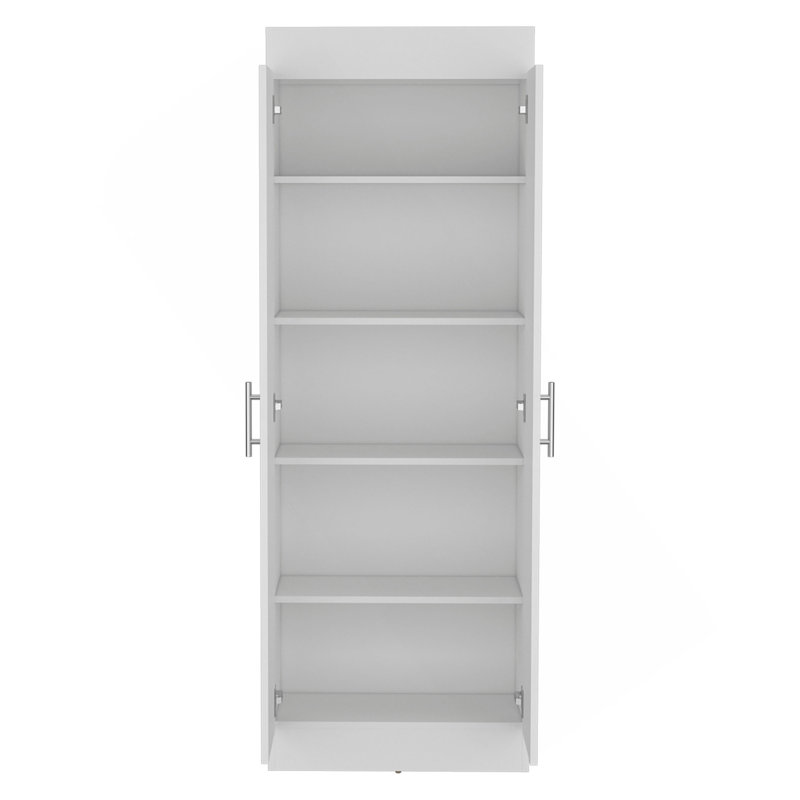 Garde-manger H 67 po, 5 tablettes internes, deux portes, blanc