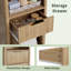 Armoire étroite de 67 po de haut avec 2 portes et 1 tiroir, organisateur de rangement mince cannelé pour salle de bain, cuisine, salon ou entrée-565238233