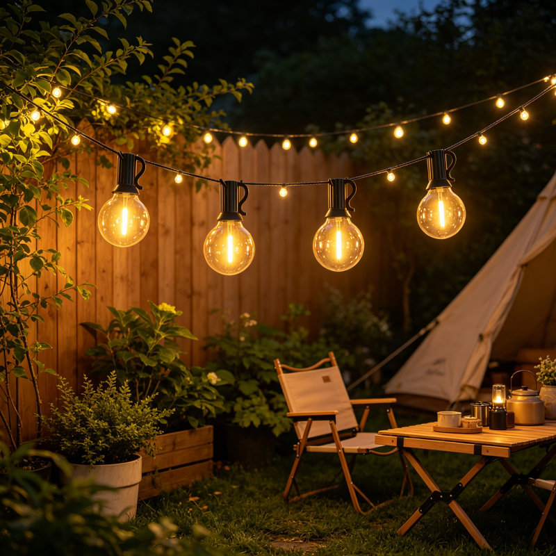 Guirlande de 30 lumières DEL G40 de 30 pi, à intensité variable, connectable pour patio