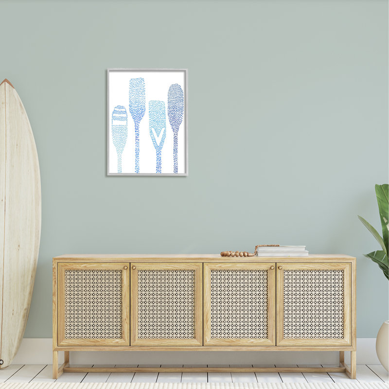 «Boat Oars», art abstrait giclée encadrée par Lil 'Rue, H 30 po x l 24 po x P 1,5 po, Estampe numérique Farmhouse