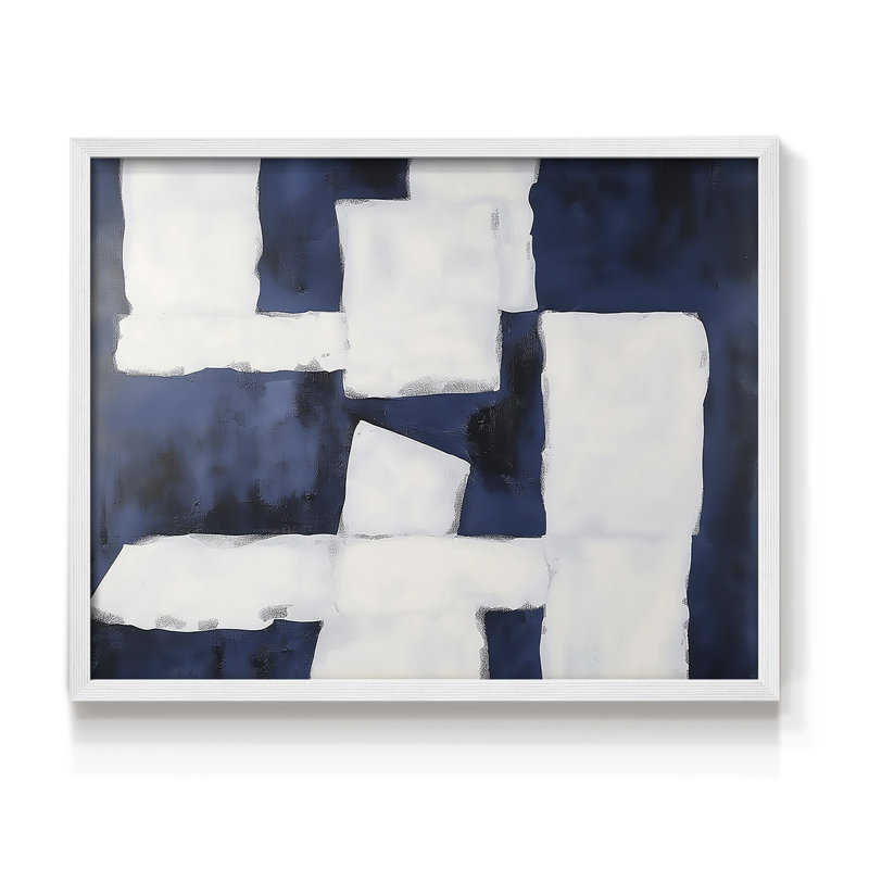 Série abstraite XXIV, reproduction encadrée, H 22 po x l 28 po, Blanc
