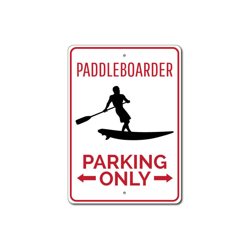 Enseigne en aluminium Paddleboarder, H 14 po x l 10 po x P 0,04 po