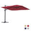 Parasol carré en porte-à-faux 11 pi en rouge (sans base de parasol)-682723300