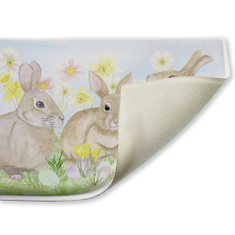 Tapis de bain et tapis de bain en peluche de Pâques imprimé par Lee Ann Sanders, 18 po x 30 po
