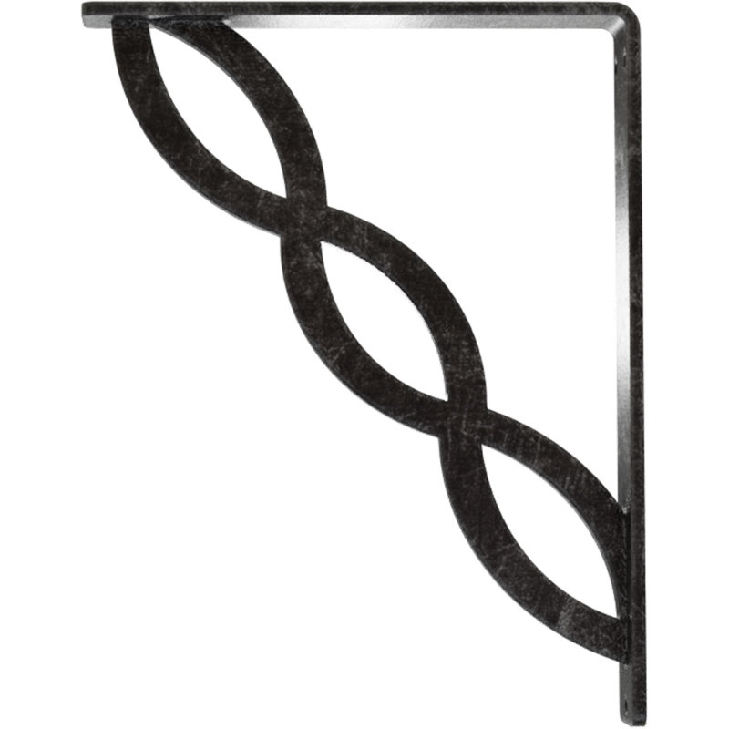 Support en fer forgé, Argent antique, H 10 po x l 1,5 po x P 7,5 po