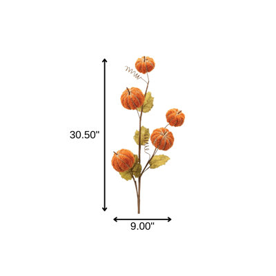 Ensemble de six mini gerbes de citrouilles orange et vertes