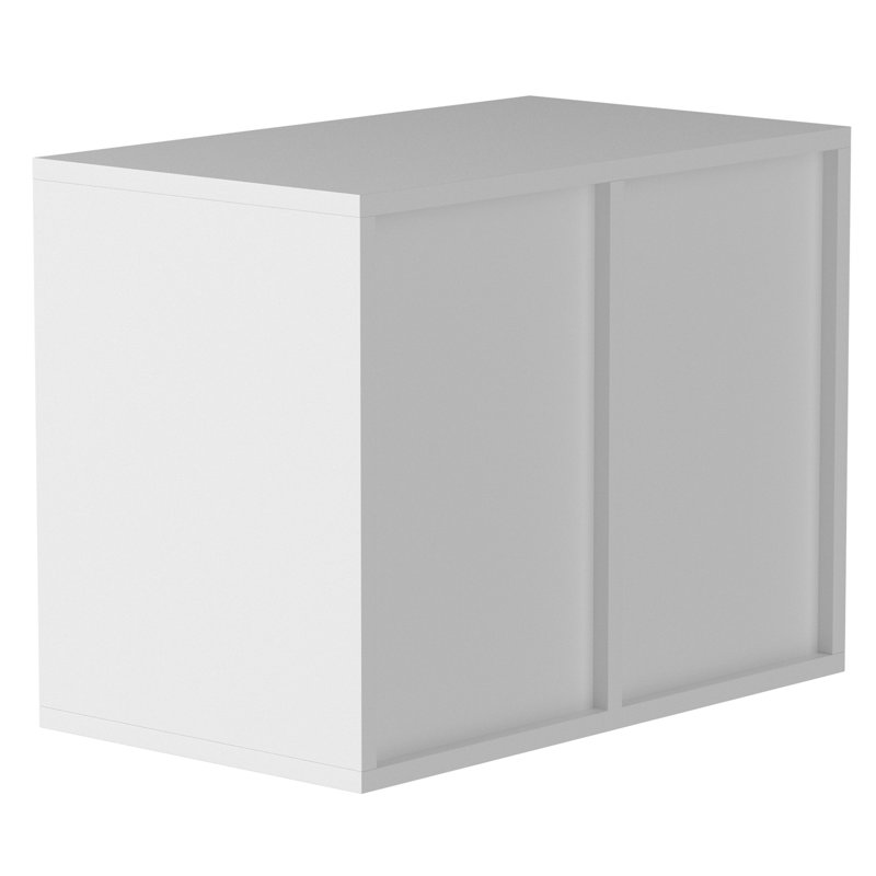 White Adjustable 12-Compartment Wood Literature Organizer