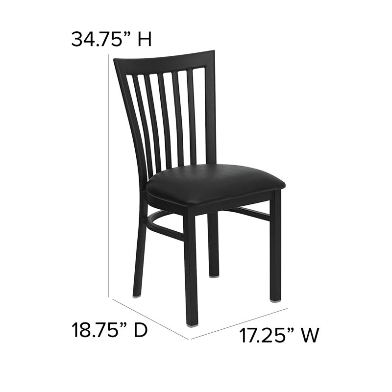 Chaise de restaurant Oliverson, Vinyle noir