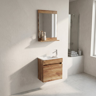 Ensemble de meuble-lavabo mural avec miroir Alastair