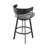 Ahzhane Modern Swivel Counter or Bar Height Barstool with Arms and Open Low Back in Iron with Wood and Faux Leather-1668952781-1668952780